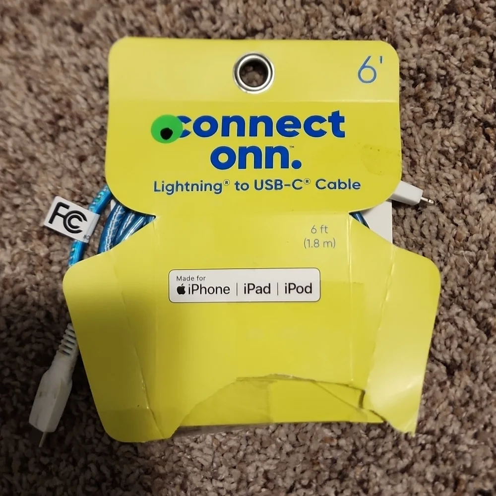 Lighting to USB-C 6 foot cable